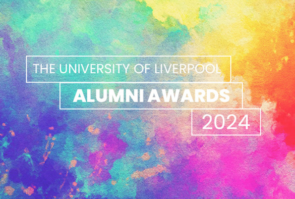 Promotional image for the alumni awards with watercolour background