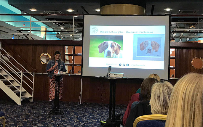 Alumna Ebony Escalona delivers a talk for the annual Barried Edwards Memorial Lecture