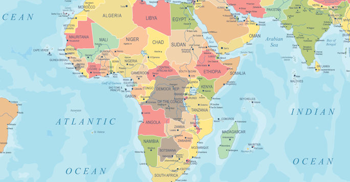 Map showing Africa