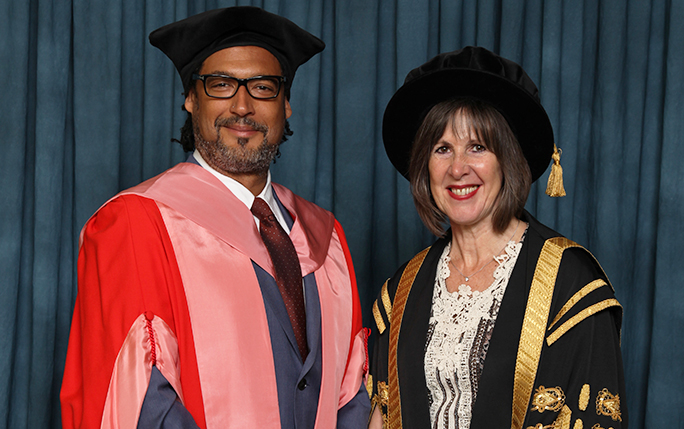 David Olusoga and Janet Beer