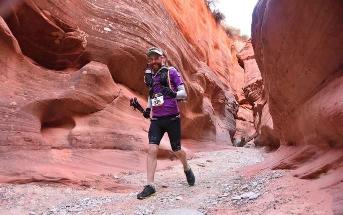 Tom running through the Grand Canyon