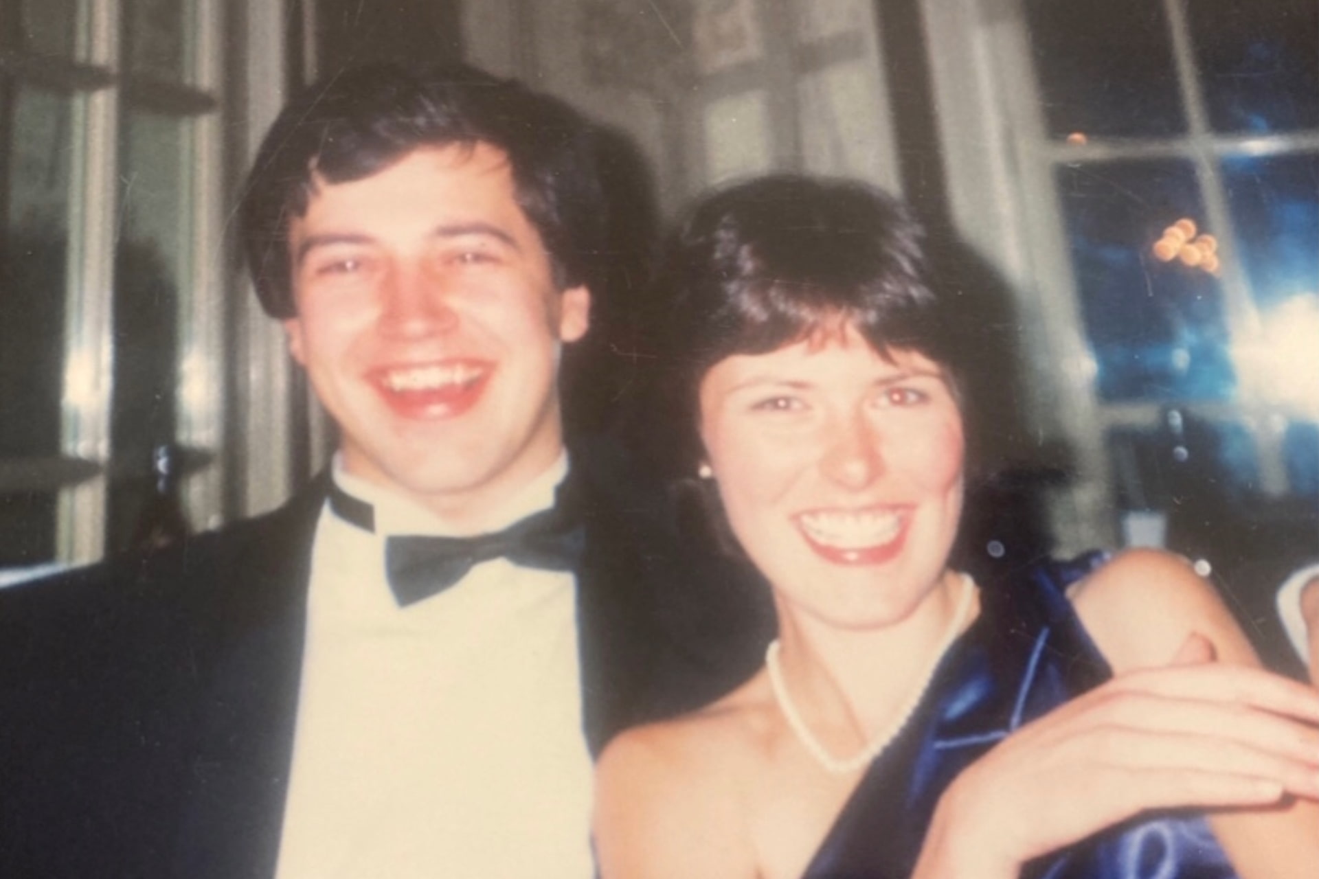 Two people at a formal event