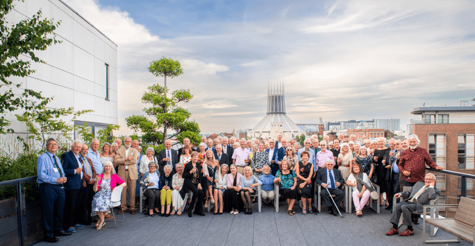 Group photo of Class of 1972 graduates who attended the reunion