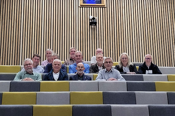 Group photo of attendees inside one of the lecture theatres