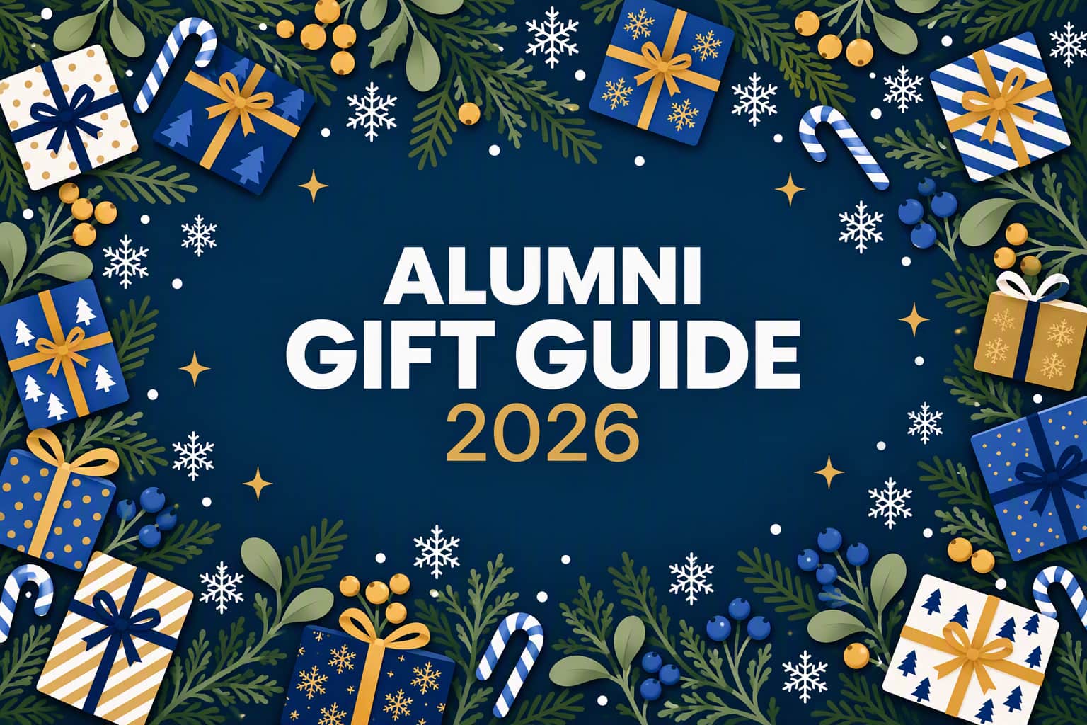 Text reads: Alumni Gift Guide 2026