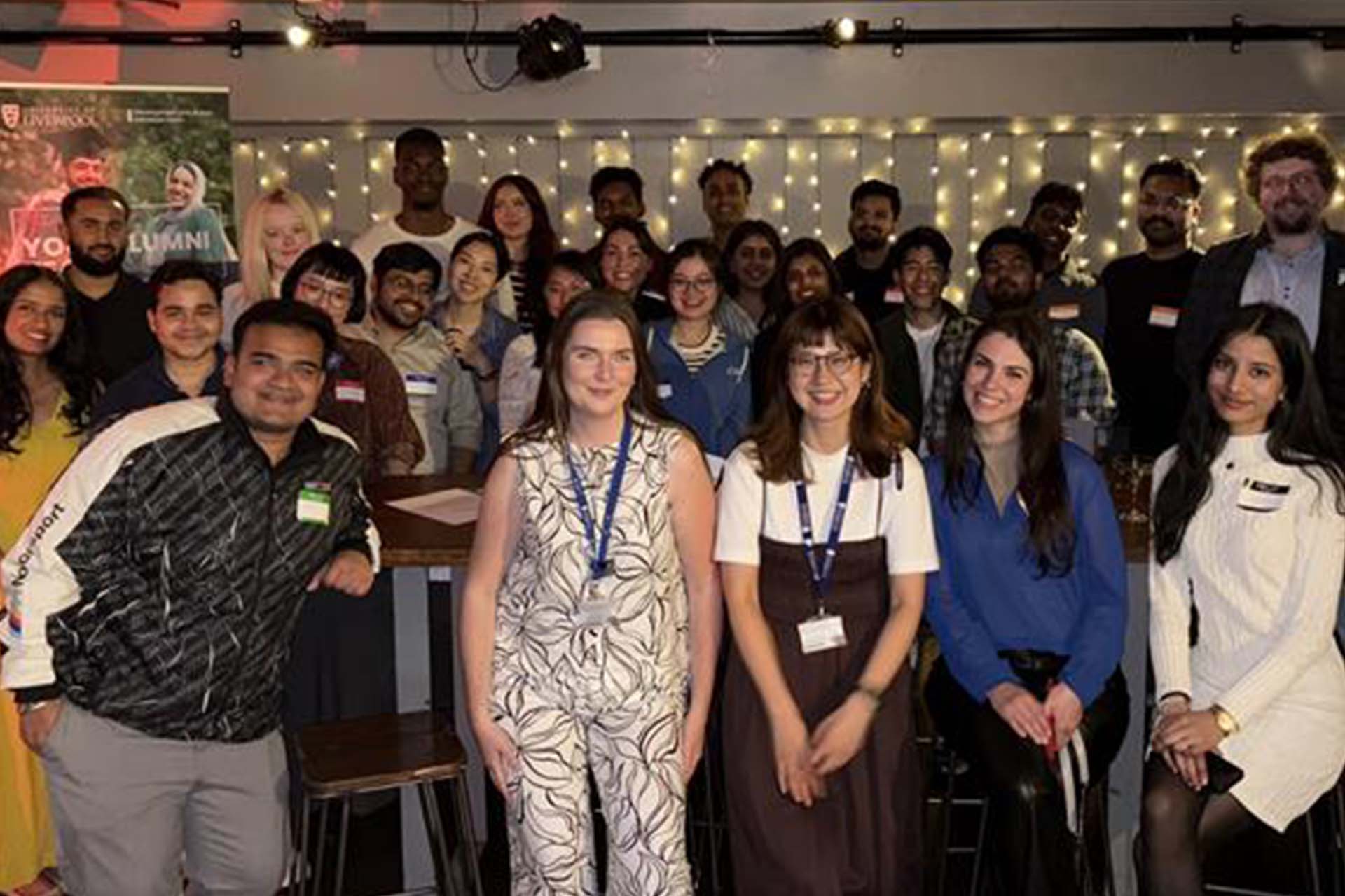 Group photo of people at a networking event
