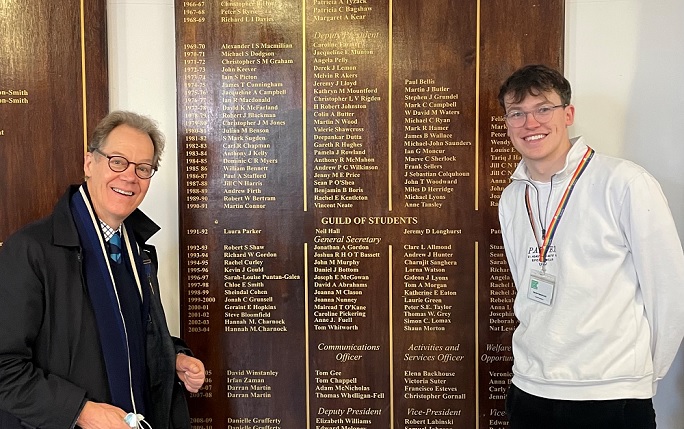 Chris Graham and Bertie Woodcock pictured together in the Reilly Building