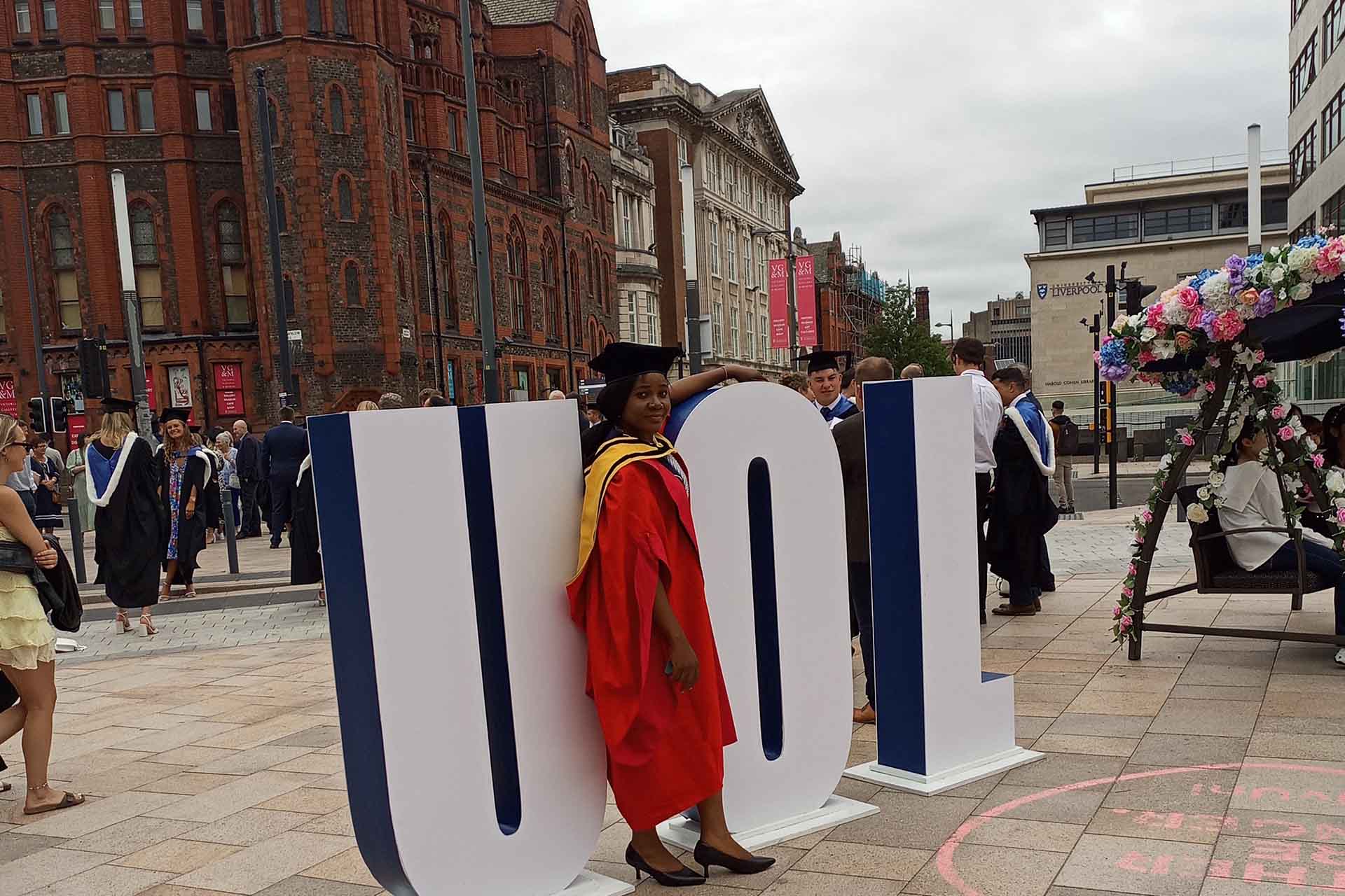 graduate in academic dress