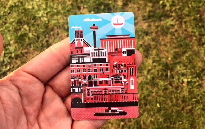 Independent Liverpool card featuring Liverpool landmarks