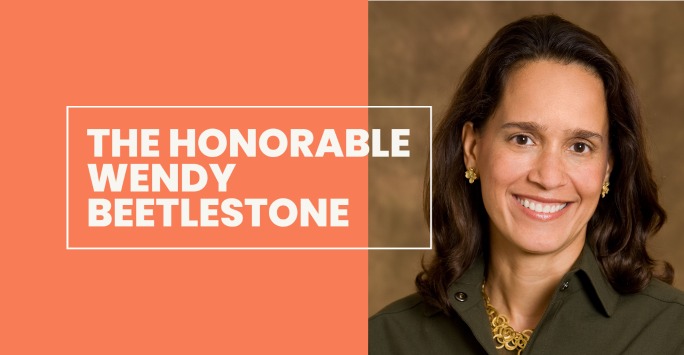 Headshot of The Honorable Wendy Beetlestone, with the writing 'The Honorable Wendy Beetlestone'