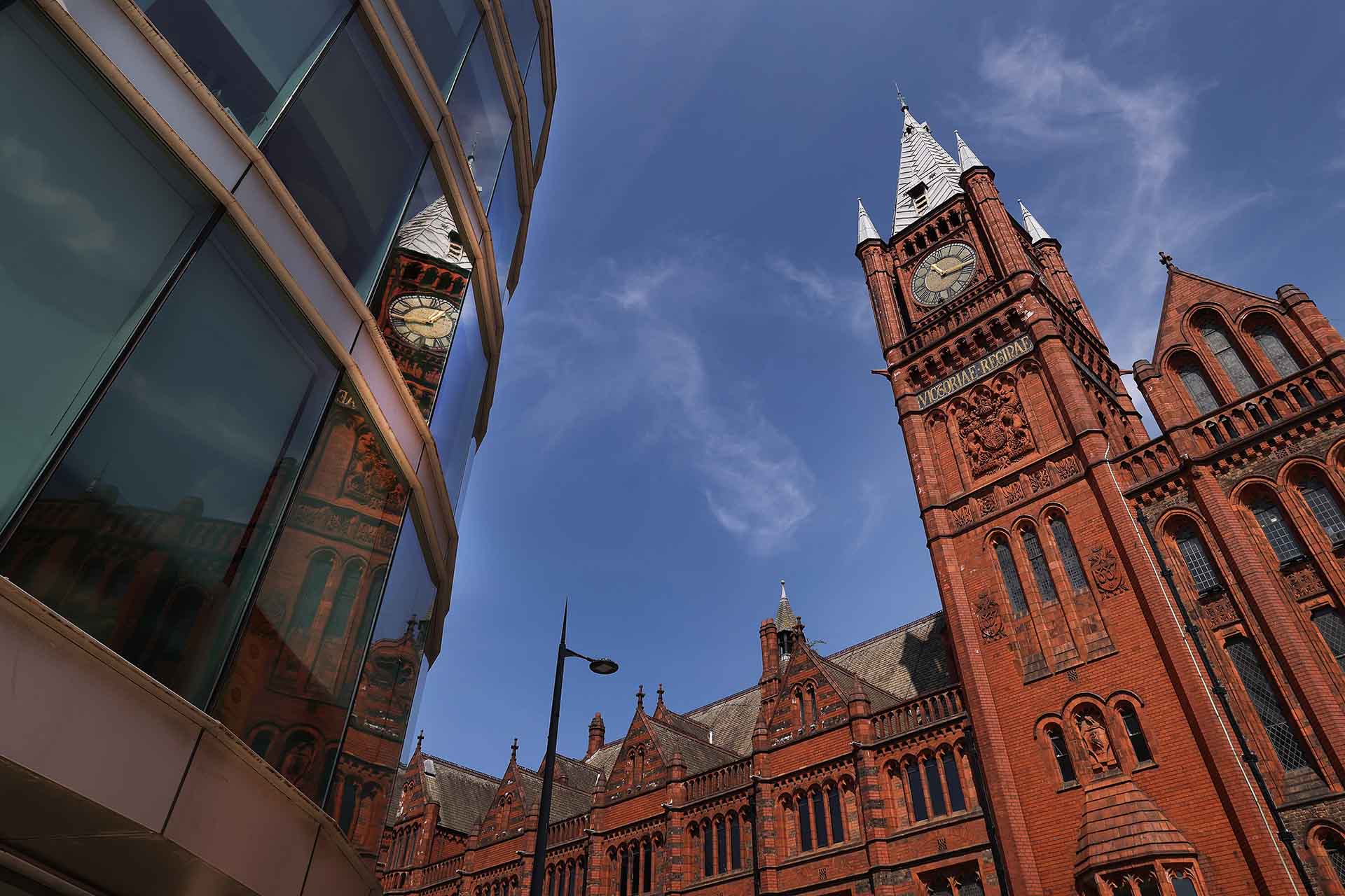 Redbrick building with a clock tower