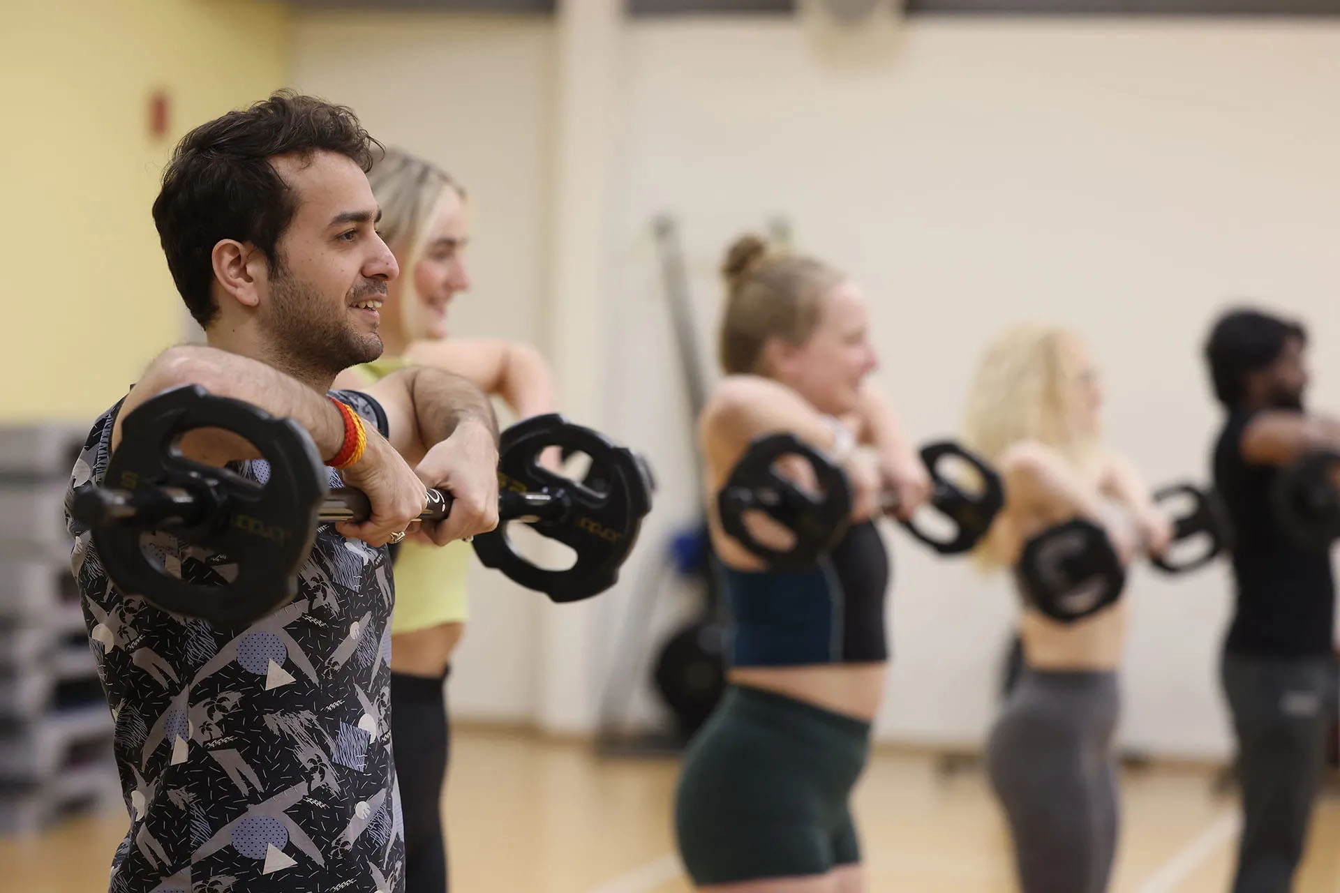 People in a gym working out