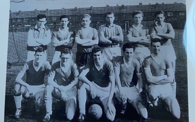 Stuart Nickson kneeling bottom centre with the Comecon Football Team