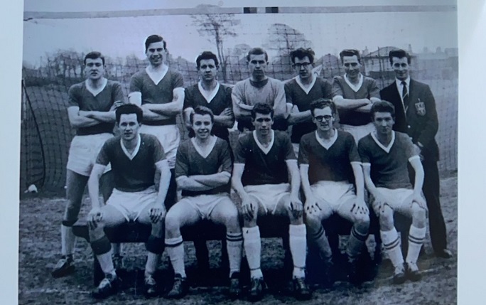 Stuart Nickson kneeling bottom centre with the Comecon Football Team