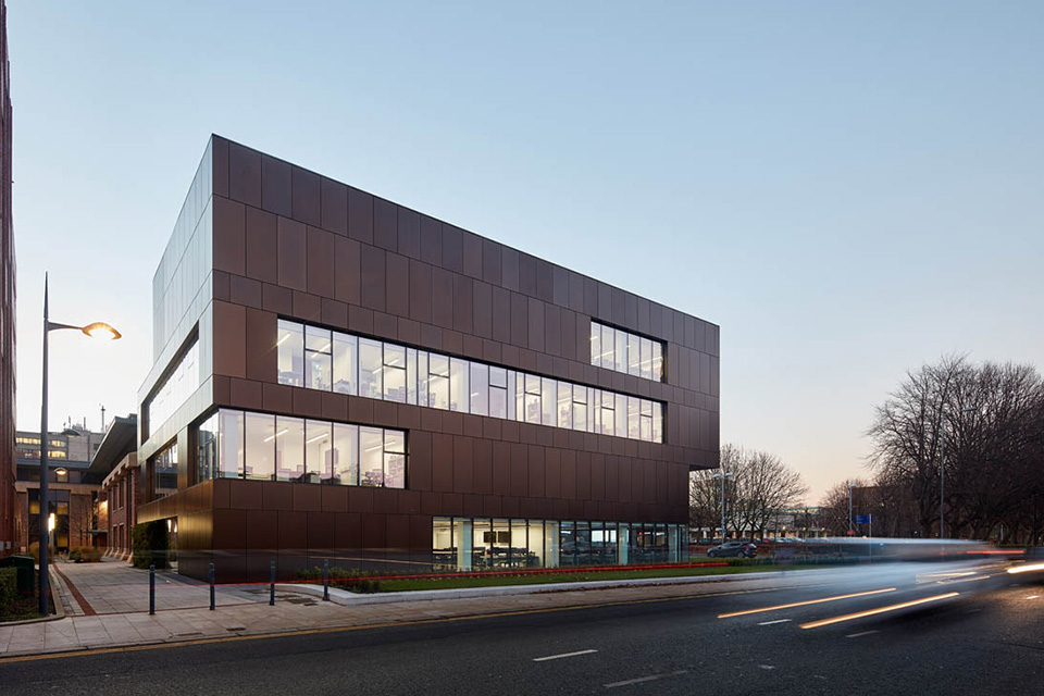 Image of a building at dusk