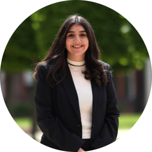 Headshot of Catherine El-Saiegh taken on the University of Liverpool campus