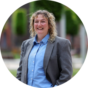 Headshot of Francesca McFarlane taken on the University of Liverpool campus