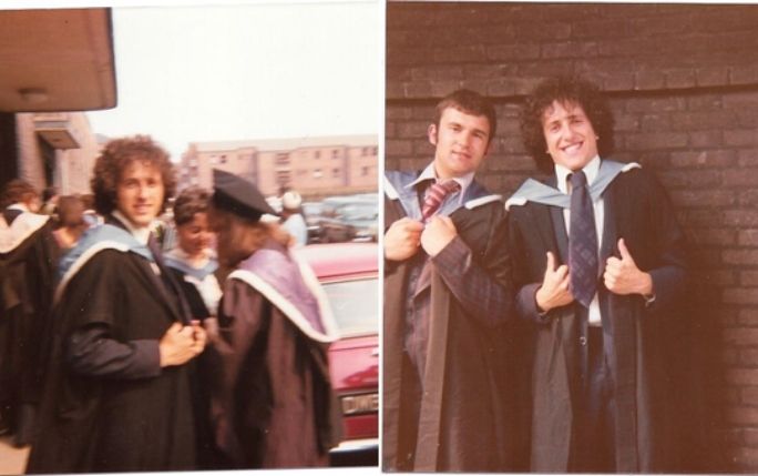 Paul and Andy at graduation in 1976