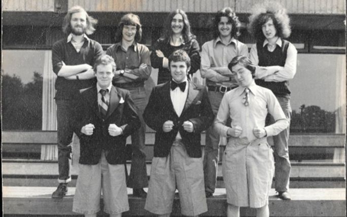 Paul with his uni friends in the summer of 1976