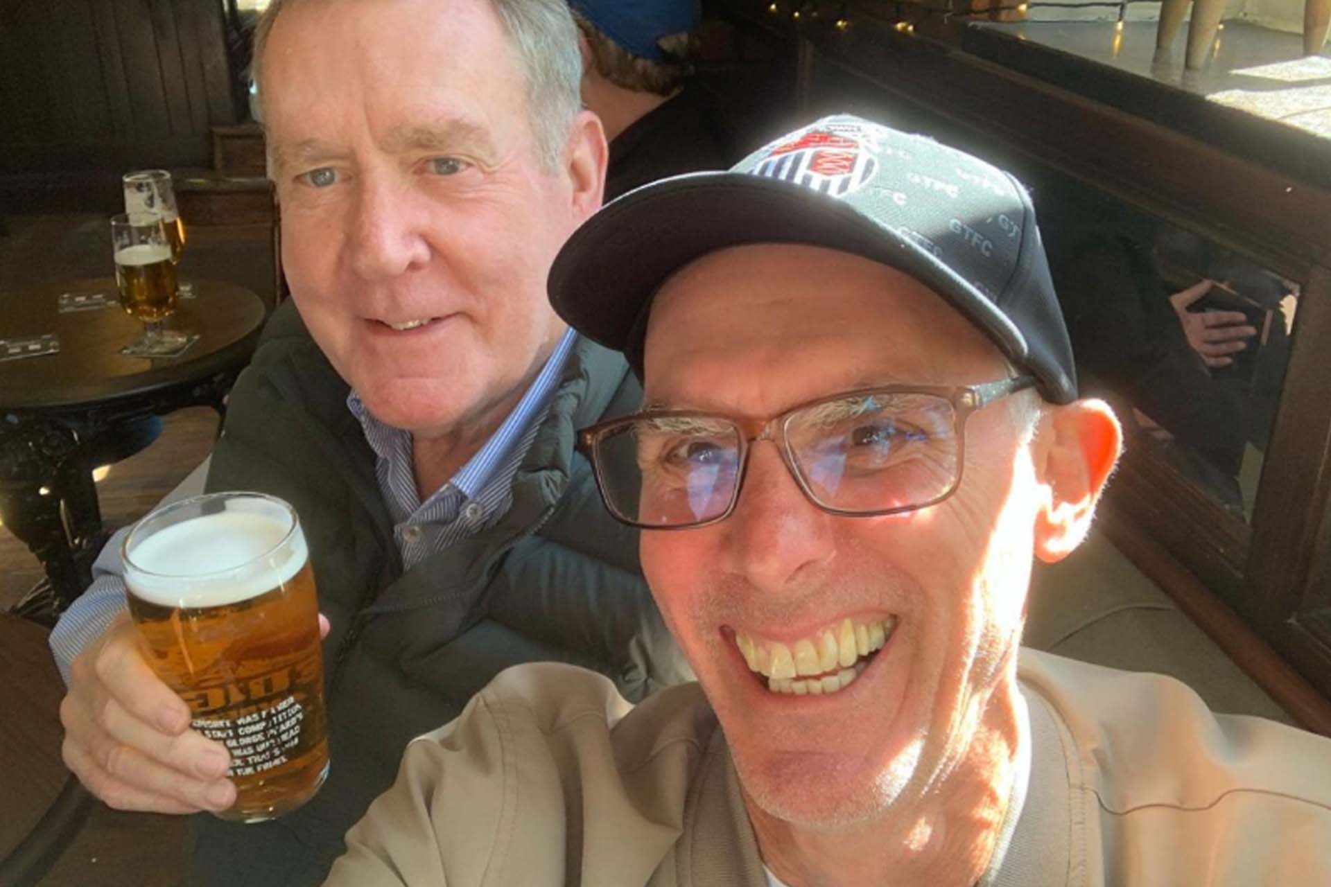 Two people in a pub