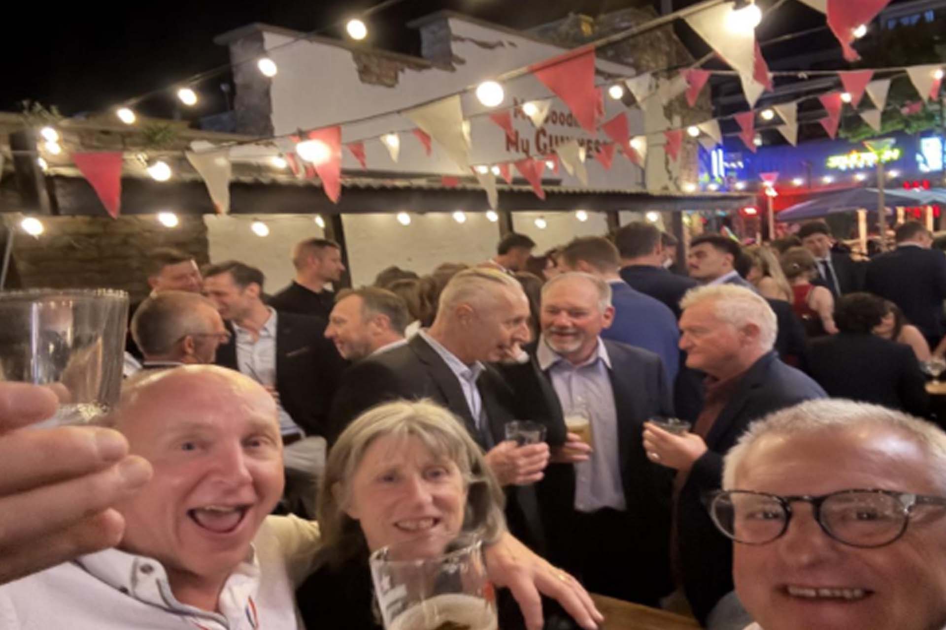 Group of people in a pub