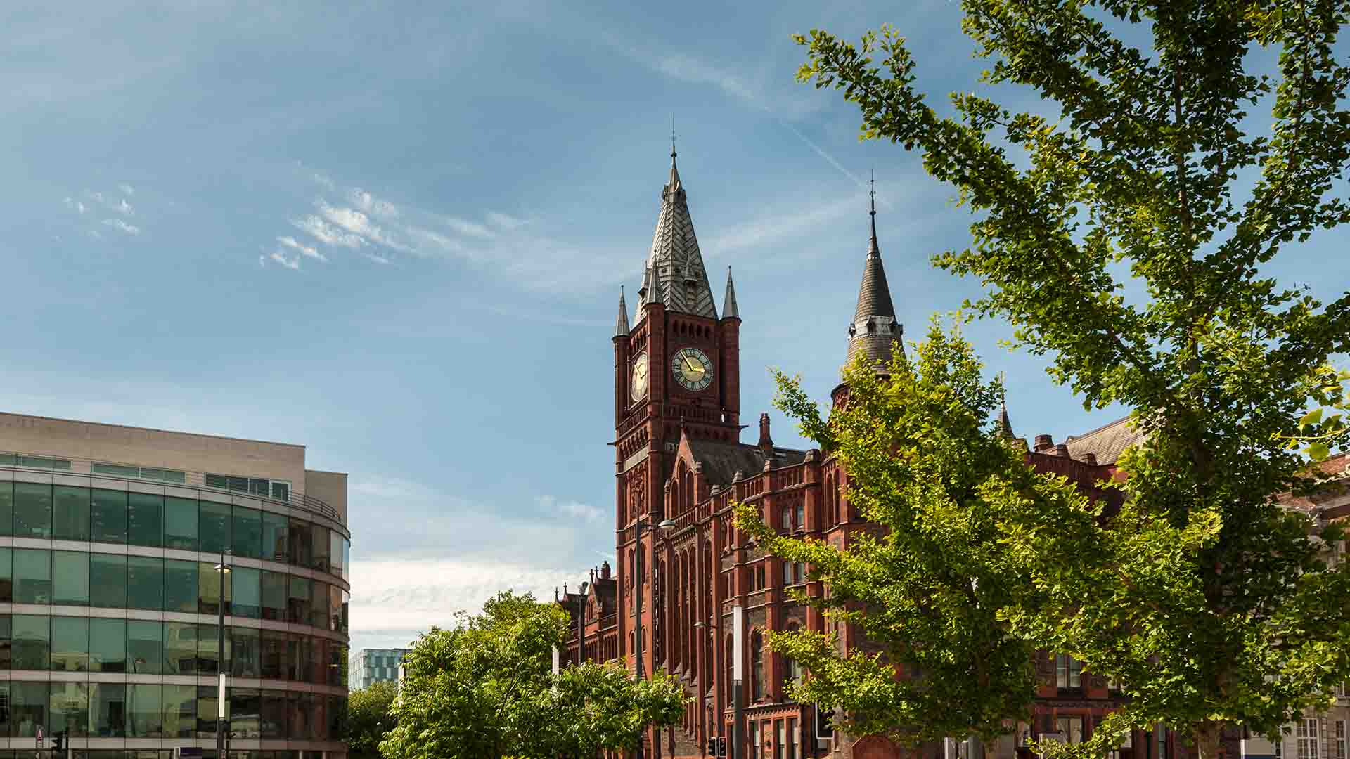 Redbrick building with a clock tower