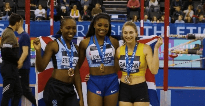 Emily Gargan posing with the gold and bronze medal winners